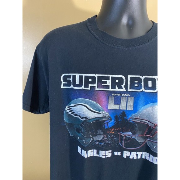 NFL Super Bowl 52 Eagles Vs Patriots Graphic Print Gildan T Shirt Size L - Picture 2 of 16